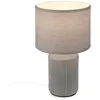 Image de Ino lampe de table, abat-jour en tissu, interrupteur à câble, pied en céramique, gris, Ø22 x 37,5 cm - Briloner