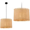 Image de Briloner - Suspension Borra de Brilon, abat-jour en paille, style boh me, douille E27, naturel, 40 x 128 cm