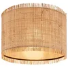 Image de Briloner - Plafonnier Borra, abat-jour en paille, style boh me, douille E27, naturel, 40 x 28 cm