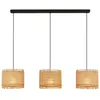 Image de Briloner - Borra Lampe à suspendre, abat-jour en paille, 3 flammes, style boho, douille E27, naturel, 110 x 25 x 120 cm