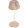 Image de B.k.licht - Briloner champ Mini lampe de table led sans fil IP44,dimmable, tactile, batterie, German Design Award Winner 2025, beige, Ø8,5 x 20 cm