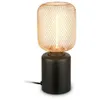 Image de Briloner rist Lampe de table, fil de fer tressé, interrupteur à câble, douille E27, or rose, Ø10 x 25 cm