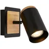 Image de Briloner DUTA Applique murale intérieure, Orientable, Douille GU10, Noir-Bois, 12 x 14,5 cm
