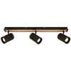 Image de B.k.licht - Briloner duta Plafonnier, Orientable, Douille GU10, à 3 ampoules, Noir-Bois, 70 x 14,5 cm