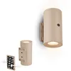 Image de Applique LED sans fil avec batterie dimmable 3 niveaux commande tactile lumière blanc chaud 3000 K Ø6,1 cm hauteur 12 cm couleur beige fixation sans