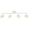 Image de Briloner Plafonnier orientable 60,5cm douille GU10 max. 9W 4 lampes blanc antique - Spot plafond salon couloir cuisine bureau
