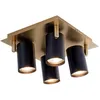 Image de Plafonnier spot lumineux salon lumière noir or spot orientable GU10