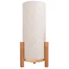 Image de Lampe de table lampe de table lampe de chevet variateur tactile textile bois naturel LED H 48cm