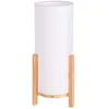 Image de Lampe de table lampe de table lampe de chevet variateur tactile textile bois blanc LED H 48 cm