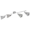 Image de Wofi - Plafonnier, spot de plafond, spot, lampe de chambre, réglable, textile métallique, chrome, gris, 4 flammes, douilles E14, LxlxH