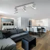 Image de Spot de plafond pivotant Spots de plafonnier argent Plafonnier GU10 à 3 flammes, métal chromé, 3x douille GU10, LxlxH 55,5x9x17 cm Wofi 11591