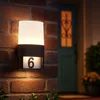 Image de Applique murale extérieure applique numéro de maison lumière extérieure IP54, applique maison terrasse jardin, métal noir, autocollant, 1x led 10,5W