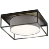 Image de Fischer&honsel - Plafonnier lampe de salon plafonnier 4 lampes métal noir gris 50x50 cm