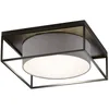Image de Fischer&honsel - Plafonnier lampe de salon plafonnier 4 lampes métal noir gris 60x60cm