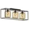Image de Fischer&honsel - Plafonnier salon 3 lampes métal noir doré l 83 cm