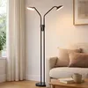 Image de Lampadaire LED dimmable Lampe de chambre à coucher Touchdimmer Lampadaire noir spot réglable, 2x 7,5W 900lm blanc chaud-neutre, LxlxH 40x25,5x135 cm
