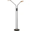 Image de Lampadaire LED noir Lampe sur pied dimmable CCT lampe de salon lampe de lecture bras mobiles, métal feuille d'or, 2x 7,5W 850Lm blanc chaud neutre, H