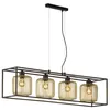 Image de Fischer&honsel - Lampe suspendue suspension lampe de table à manger noir or 4 flammes cage rétro l 110 cm