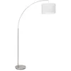 Image de Lampe Clarie bow lampadaire 1.8m fer / blanc 1x A60, E27, 60W, adapté aux lampes standard (non incluses) Échelle a ++ à e Avec pédale - Brilliant