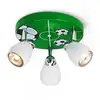 Image de BRILLIANT lampe Soccer LED Spotrondell 3flg blanc / vert-noir-blanc 3x LED-PAR51, GU10, 3W lampes à réflecteur LED incluses, (250lm, 3000K) Échelle A