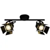 Image de Lampe Movie Spot led tube 2 lumières noir mat 2x LED-PAR51, GU10, 5W lampes à réflecteur led incluses, (380lm, 3000K) Échelle a ++ à e Têtes