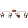 Image de Lampe Bente spot tube 4 flammes couleur rouille 4x PAR51, GU10, 4W, adapté aux lampes à réflecteur (non incluses) Échelle a ++ à e Têtes pivotantes /