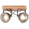 Image de Brilliant - lampe Carmen Wood faisceau spot 2 flg acier brûlé / bois 2x PAR51, GU10, 5W, adapté aux lampes à réflecteur (non incluses) Échelle a ++ à