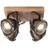Image de Brilliant - lampe Carmen Wood Spotplate 4flg acier brûlé / bois 4x PAR51, GU10, 5W, adapté aux lampes à réflecteur (non incluses) Échelle a ++ à e