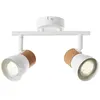 Image de Lampe Moka spot tube 2 ampoules blanc mat / marron 2x PAR51, GU10, 10W, adapté aux lampes à réflecteur (non incluses) Échelle a ++ à e Têtes