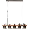 Image de BRILLIANT lampe Plow suspension 5 flg noir acier / bois 5x lampes normales A60, E27, 10W, gf non spécifiées Têtes pivotantes Le câble peut être