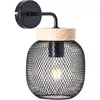 Image de Applique murale brillante Giada h 26,5 cm, E27, métal/bois, noir/marron