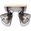 Image de Brilliant - lampe, plaque de spot entière 4 flammes noir / couleur bois, métal / bois, 4x D45, E14, 40W, lampes en forme de larme (non incluses), a ++