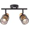 Image de Brilliant - Lampe Santy spot tube 2 lampes noir/métal naturel/textile marron 2x D45, E14, 42 w