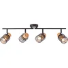 Image de Brilliant - Lampe Santy spot tube 4 lampes noir/marron naturel 4x D45, E14, 42 w