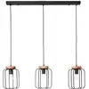 Image de Lampe, suspension Tosh série 3-flammes bois antique / corindon noir, 3x A60, E27, 40W, bois issu de la foresterie durable (fsc) - Brilliant