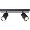 Image de Barre de spots LED Brilliant Jello 2-flammes noir mat, métal, 2x LED, GU10, 5 W, lampes à réflecteur LED incluses (flux lumineux : 345lm, couleur de