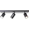 Image de Barre de spots led Brilliant Jello 3-flammes noir mat, métal, 3x led, GU10, 5 w, lampes à réflecteur led incluses (flux lumineux : 345lm, couleur de