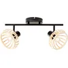 Image de Brilliant - Brillant projecteur Norah 2 feux. bois clair/noir, métal/bambou, 2x D45, E14, 28 w