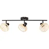 Image de Brilliant - Brillant projecteur Norah 3 feux. bois clair/noir, métal/bambou, 3x D45, E14, 28 w