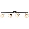 Image de Brilliant - Brillant projecteur Norah 4-flammes. bois clair/noir, métal/bambou, 4x D45, E14, 28 w