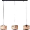 Image de Brilliant - lampe Woodline suspension 3 lampes bambou métal/verre marron 3x A60, E27, 60 w
