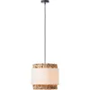 Image de Brilliant Waterlilly suspension 1 flamme noir/naturel/blanc, tissu/jacinthe d'eau/métal, 1x A60, E27, 60 W