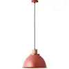 Image de Brilliant - Suspension Erena 38cm rouge métal/bois 1x A60, E27, 60 w, adapté à une lampe normale (non incluse)