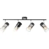 Image de Lampe Brilliant Alia spot bar 4 lampes noir/verre fumé métal noir 4x A60, E27, 40 W