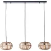 Image de Brilliant - lamp Woodball suspension 3 lampes noir mat/bambou aluminium marron 3x A60, E27, 40 w