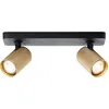 Image de Brilliant - Lampe Spot barre led Marty 2 ampoules sable noir/or mat métal doré 2x GU10, 10 w, ampoule led incluse et remplaçable