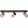 Image de Lampe brillante Spot barre LED Marty 3 ampoules sable noir/métal doré mat/or bambou 3x GU10, 10 W, ampoules LED incluses et remplaçables