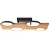 Image de Brilliant lampe Cheesy Plafonnier LED 55x35cm noir mat/bois métal/bois marron 28 W LED intégré