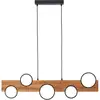 Image de Brilliant - lampe Cheesy Suspension led 100cm noir mat/bois métal/verre marron 34 w led intégrée