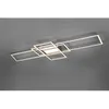 Image de Plafond irvine led 3 rectangles acier satinÉ avec lumiÈre centrale avec tÉlÉcommande multifonctionnelle rÉglage de l'intensitÉ lumineuse et de la